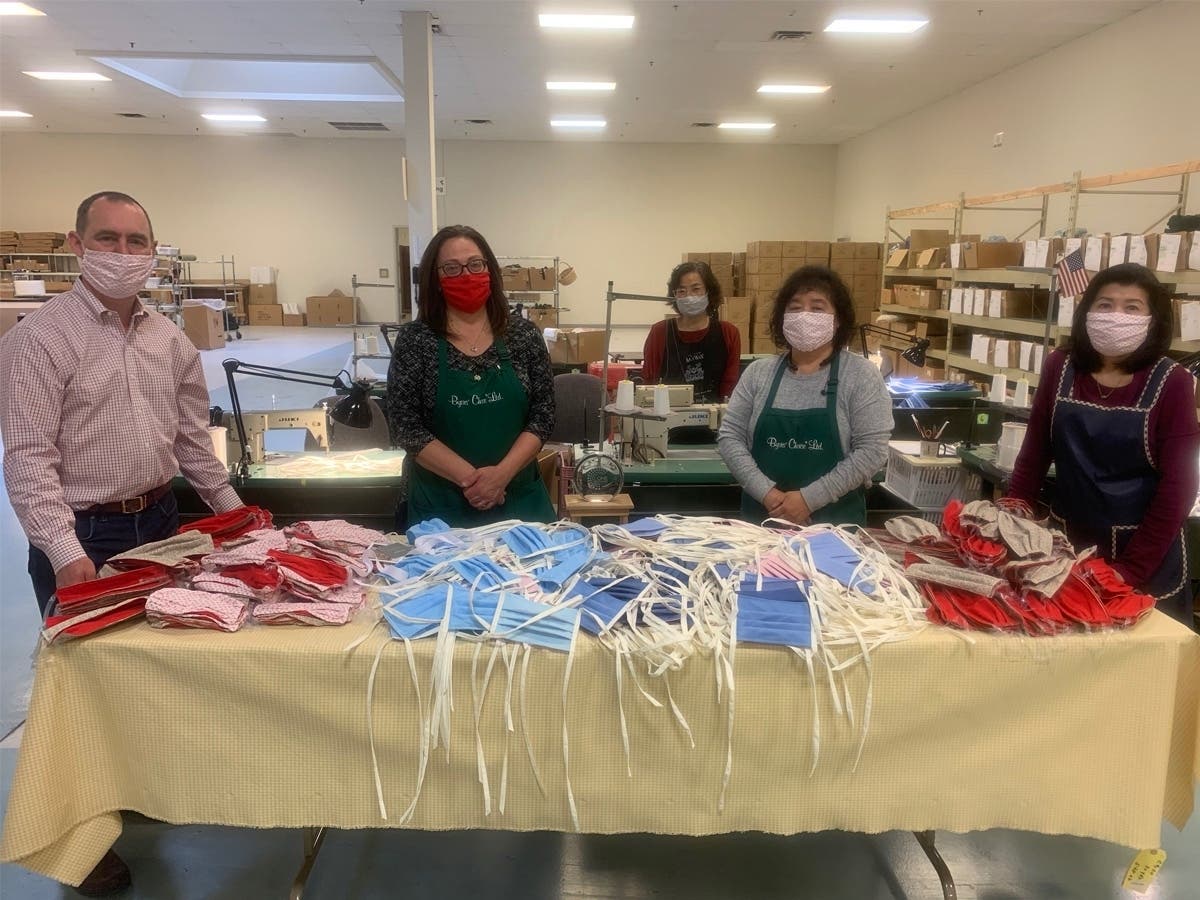 Team which has made almost 10,000 PPE (Left to Right): Bob Byers Jr, Wendy Martin, So Moon, Nam Sook, Suzanne Chan