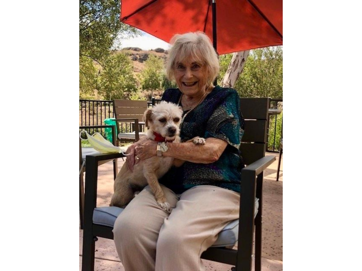 Resident Hertha Hollander and her furry friend, Brandy