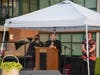 Dr. Guarino Buli, Principal Michelle Boyd, and Board Member, Elizabeth Falcone at the podium