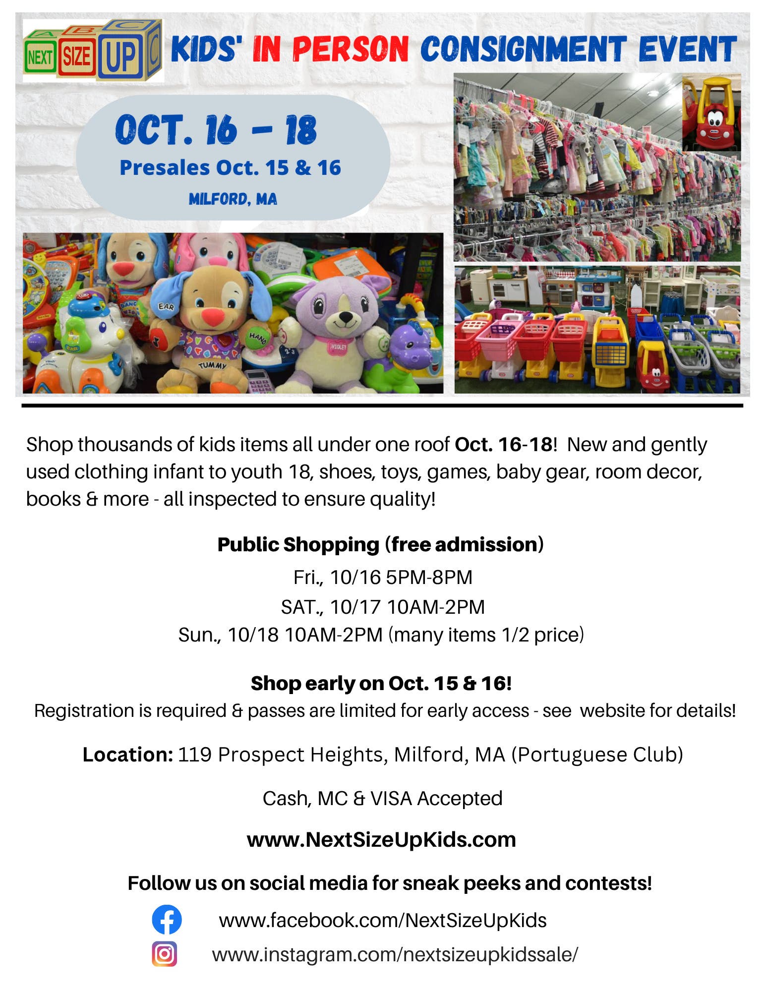 Next Size Up Kids' In Person Consignment Event