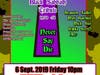 NEVER SAY DIE: Fri. 6 Sep 2019