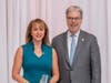 Lakeland Bank’s Marlena Taglieri stands with Tom Shara, President and CEO of Lakeland Bank as she accepts the NJBankers 2019 Rising Star Award.