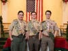 From left, Eagle Scouts Alex Kawa, Andrew Jozef, and William Haberlin. 