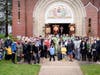 The Holy Trinity parishioners with Archbishop Michael of New York at Palm Sunday.
