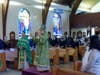 Archbishop Michael presides at the Divine Liturgy of Palm Sunday in 2021.