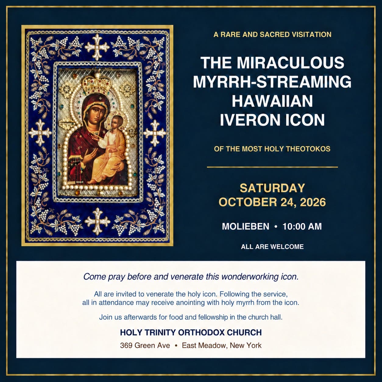 Visitation of the Hawaiian Iveron Icon to Holy Trinity Orthodox Church, 10/24/26
