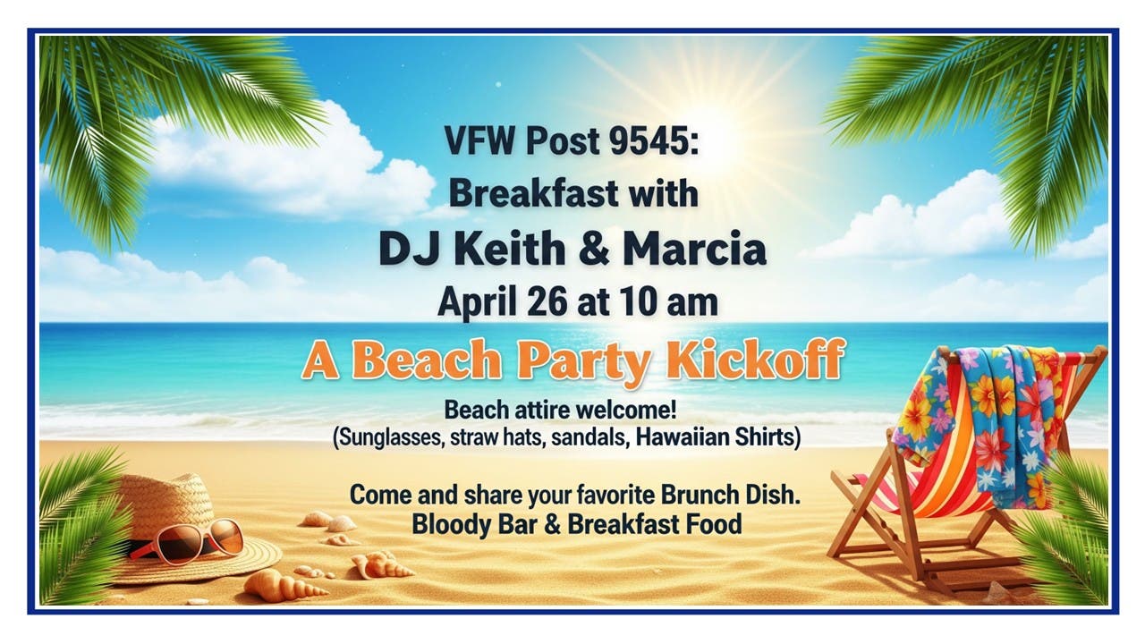 NL VFW Join us for Breakfast with our DJ Keith and Marcia! We open @ 10 a.m. No Cover Public Welcome