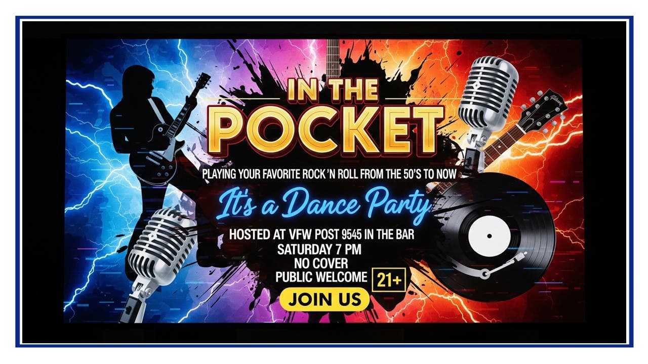 NL VFW Post 9545 Hosts: “In The Pocket” Playing in the Bar, . No Cover, Public Welcome 21+