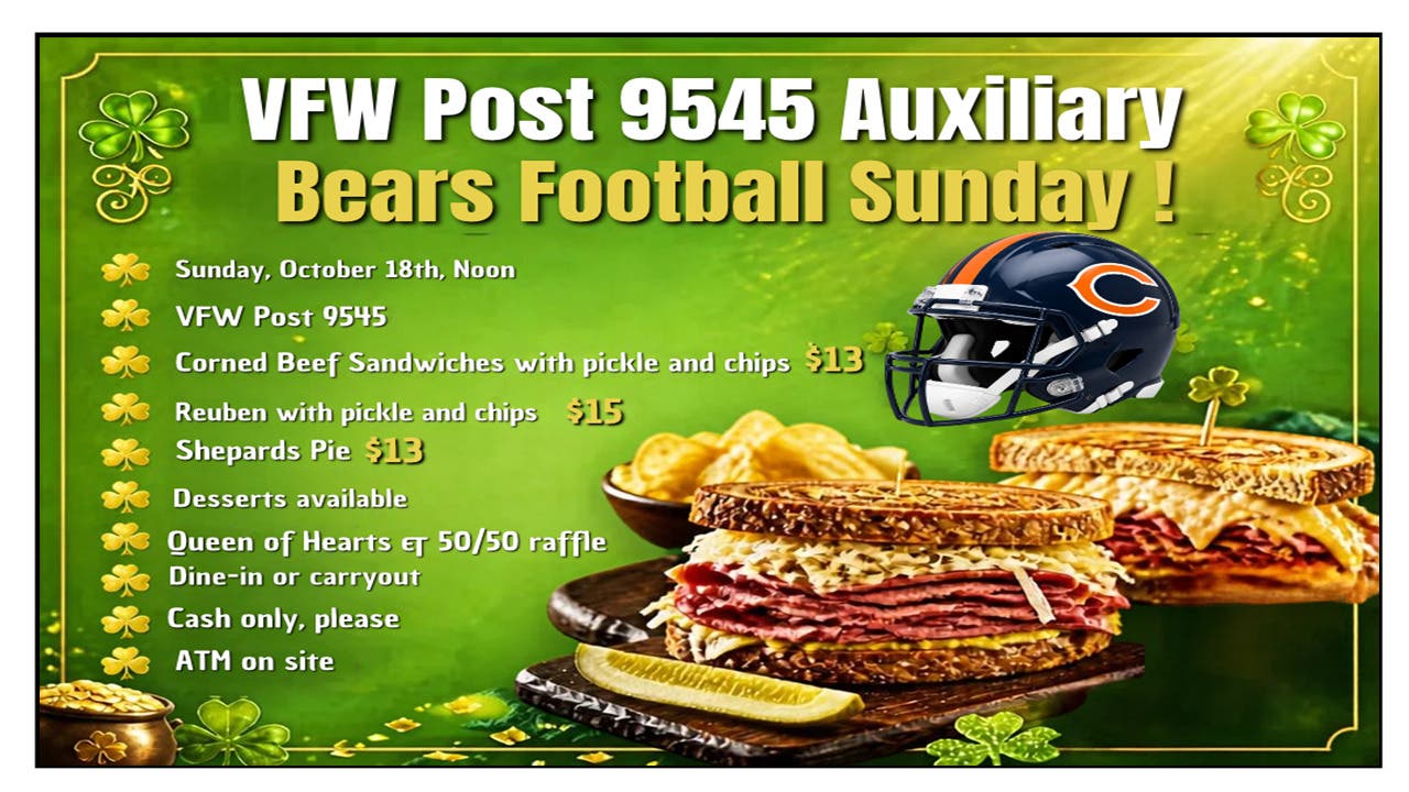 NL VFW Corned Beef Sunday by Post 9545 Auxiliary. Dine-in or Carry-out. The Public is Welcome!