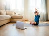 The,Boy,Doing,Physical,Exercises,,Watching,Video,Lesson,Online,In
