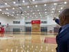 Michael B. Russell, CEO, H. J. Russell & Company, showing guests the significance of the facility his firm provided program management for, the Emory Sports Medicine Complex and Hawks Training Facility.