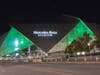 Mercedes-Benz Stadium lit green in honor of H. J. Russell & Company's 60th Anniversary of Incorporation and honoring the legacy of the late founder, Herman J. Russell.