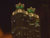 191 Peachtree Tower lit green in honor of H. J. Russell & Company's 60th Anniversary of Incorporation and honoring the legacy of the late founder, Herman J. Russell.