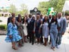 Many members of the Russell Family stand in front of the new Historical Marker placed at the original site of the headquarters building for H. J. Russell & Company at 504 Fair Street in Atlanta, which is now Russell Innovation Center for Entrepreneurs.