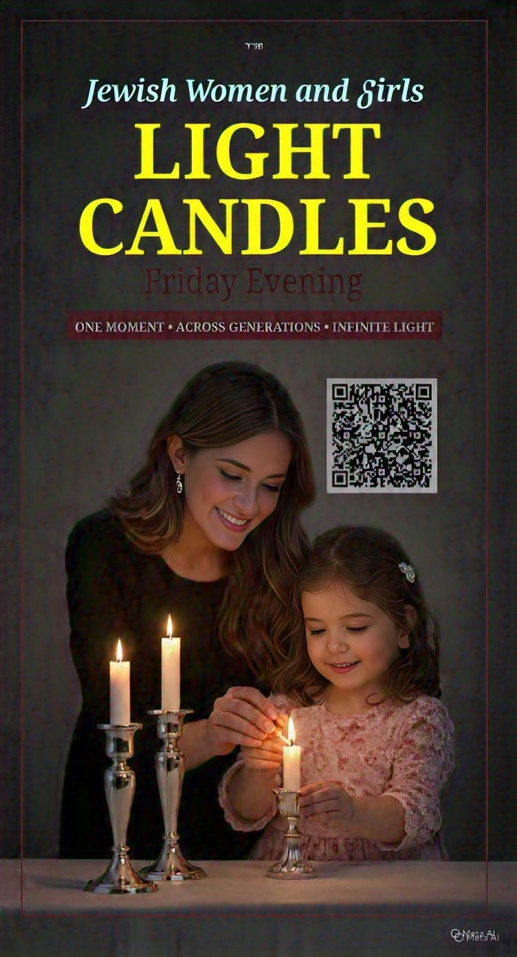 Jewish Women and Girls Light Shabbat Candles