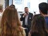 Jason Noble welcoming local students and their families to Gosch Ford Temecula's Education First banquet.