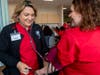 ECC medical assisting program graduate Nina Wadz practices on a classmate