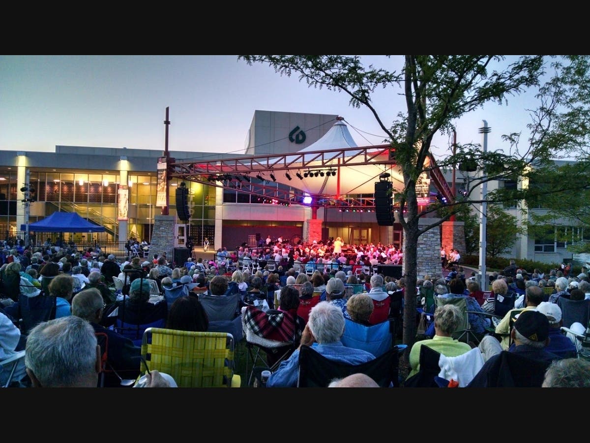 MAC's Lakeside Pavilion at sun-set