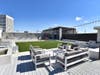 Castleberry Park in downtown Atlanta features a rooftop terrace.  The project has been awarded Two Green Globes by the Green Building Initiative for environmental sustainability . 
