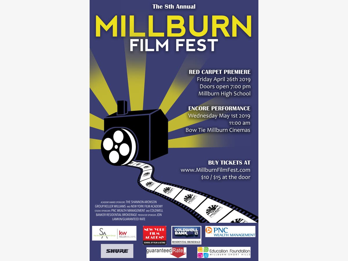 The 8th Annual Millburn Film Fest will be held on Friday, April 26th at 7:30pm at Millburn High School.