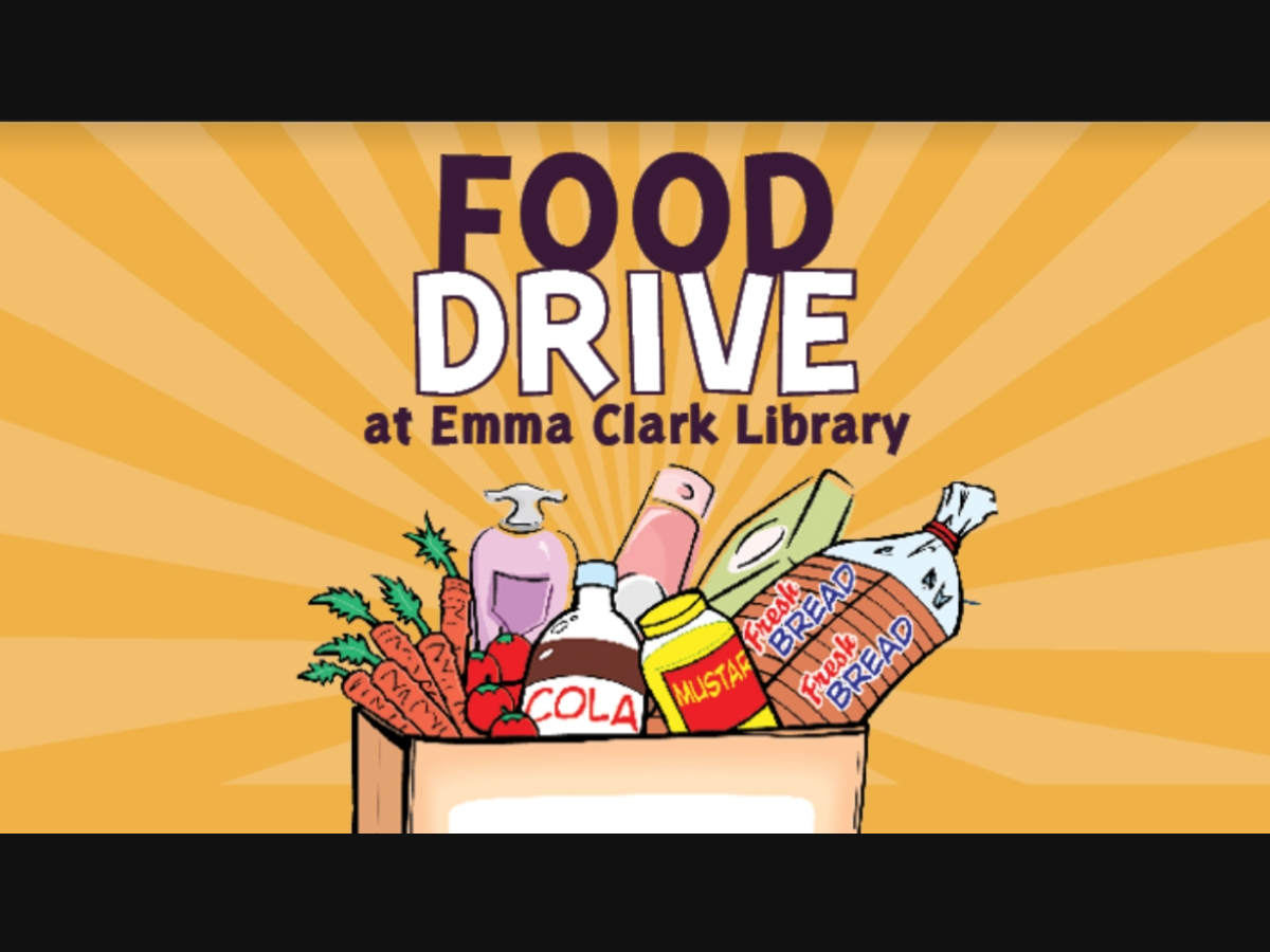 Emma Clark Library is hosting a Food Drive for the month of July.