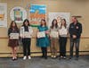 All Winners with Councilmember Kornreich (l to r:  Elizabeth Wright, Julia Hou, Juni Een, Justine Bushman, Claire Sloniewsky, and Councilmember Jonathan Kornreich)