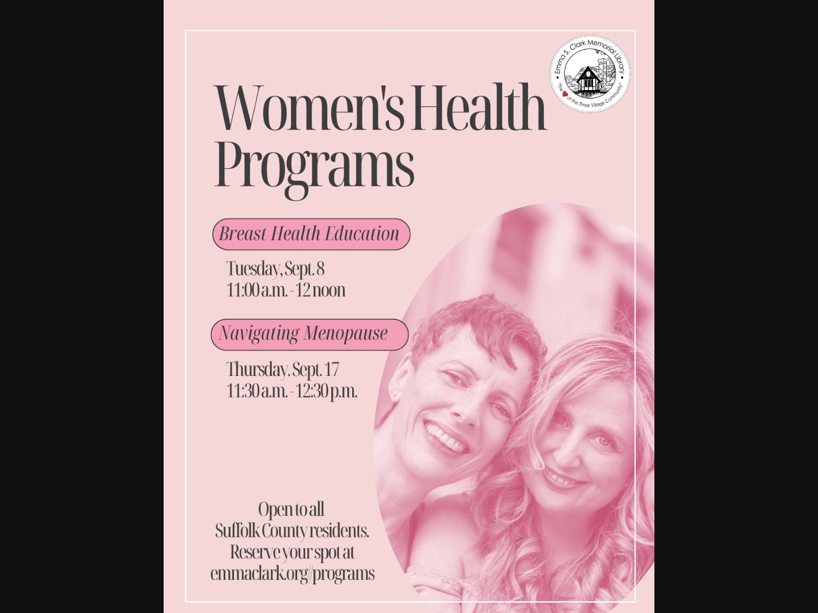 Women's Health Programs at Emma Clark Library