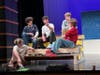 Left to right: Ollie Greist (greaser/Johnny Casino), Braylon Alvarado (Kenickie), Owen Pirozzoli (Danny), Eddie Greist (Roger), and Noah Mastro (greaser/Vince Fontaine)