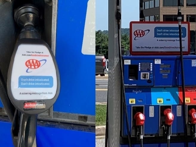 AAA Uses Gas Pumps To Remind Motorists: Don’t Drive Intexticated