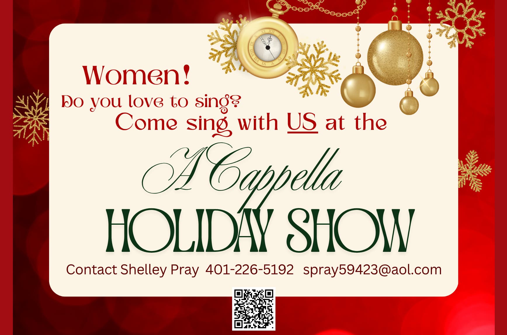 Harmony Heritage Women's A Cappella Chorus Invites Female Singers to Sing at A Cappella Holiday Show
