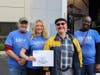 Pictured (from left) are Bob Frankenfield of Family Promise of Warren County; Tracy Tortorello of Unity Bank; Most Likely to be at Woodstock winner David Santini of Washington; and Angela Fields of Family Promise of Hunterdon County.