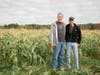 James Hughes (left), Unity President & CEO, and Chip Paillex, AGAR President and Founder, are pictured during one of the bank’s farm volunteer days.