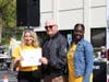 Pictured (from left) are Tracy Tortorello of Unity Bank, Chauffeur's Choice Award winner Marc Cohon of Branchburg, and Angela Fields of Family Promise of Hunterdon County.