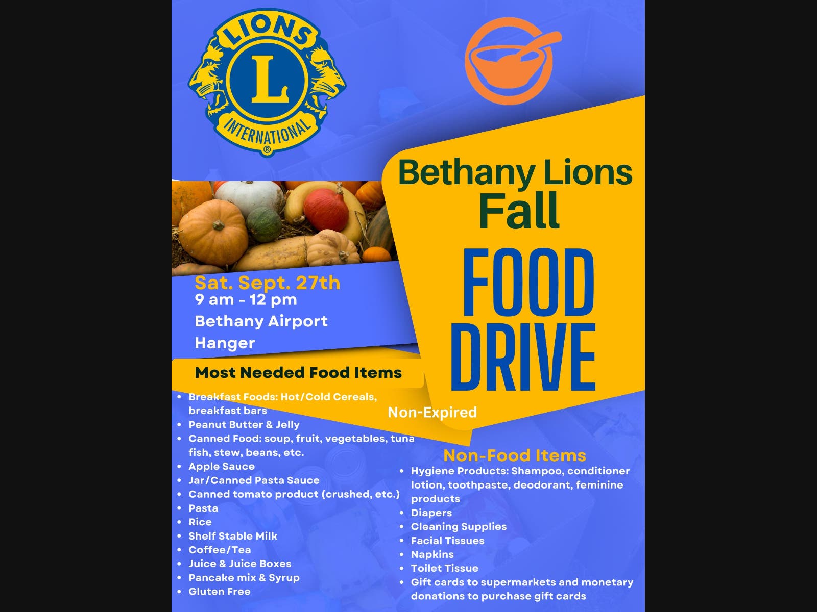 Bethany Lions: 9/27 Shred & e-Waste Day, Food Drive, Eyeglass & Hearing ...