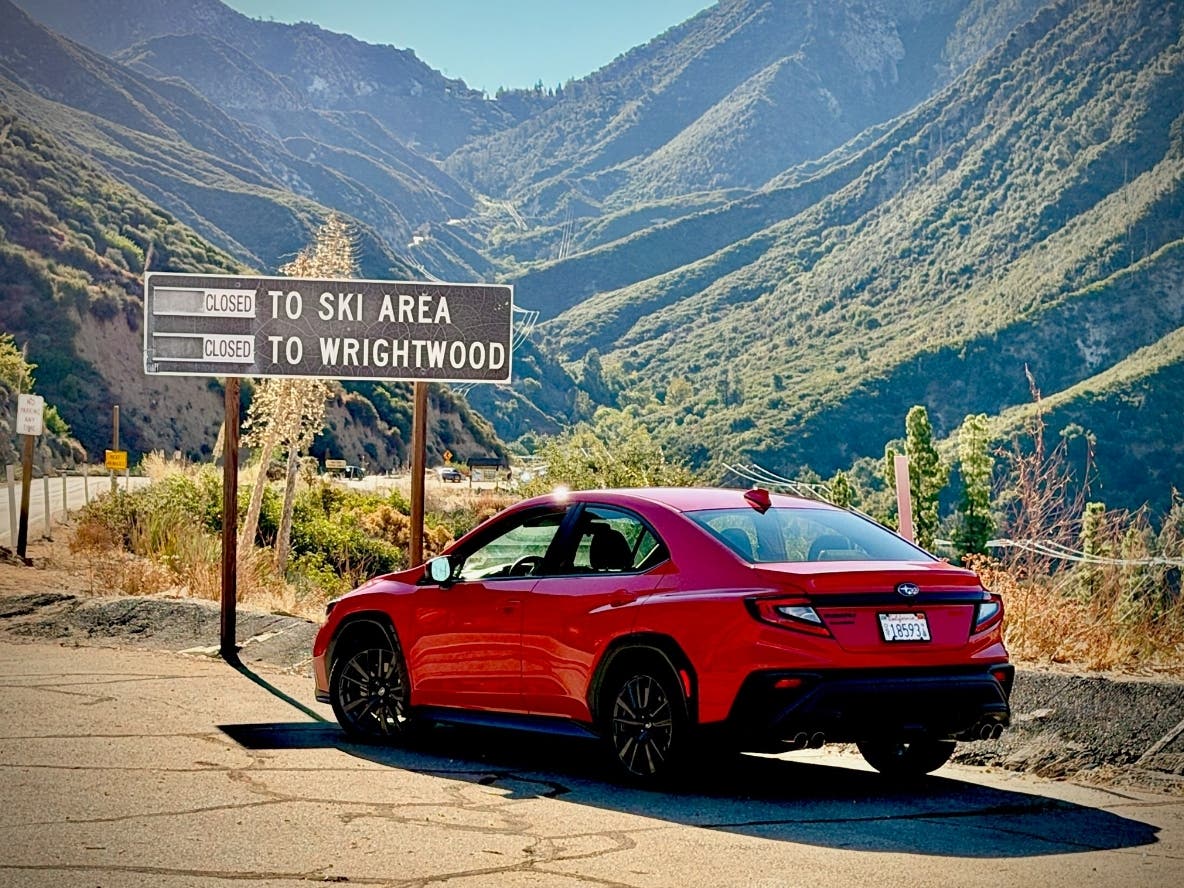 The Subaru WRX in its natural habitat through the winding roads of Angeles Crest Highway