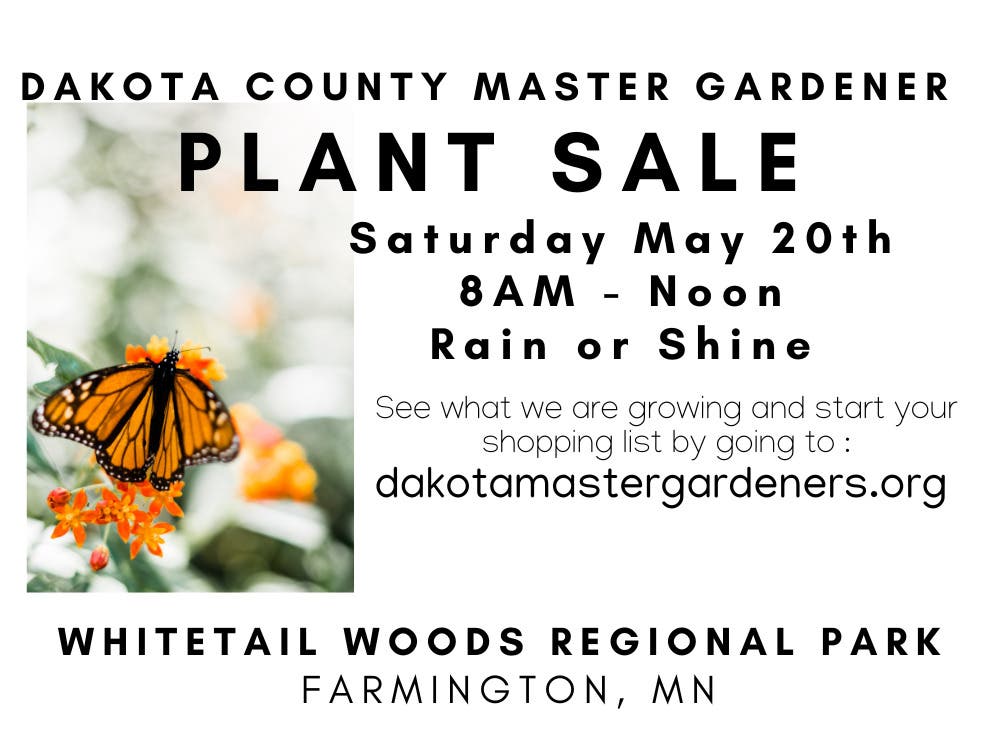 May 18 Dakota County Master Gardener Plant Sale Apple Valley, MN Patch