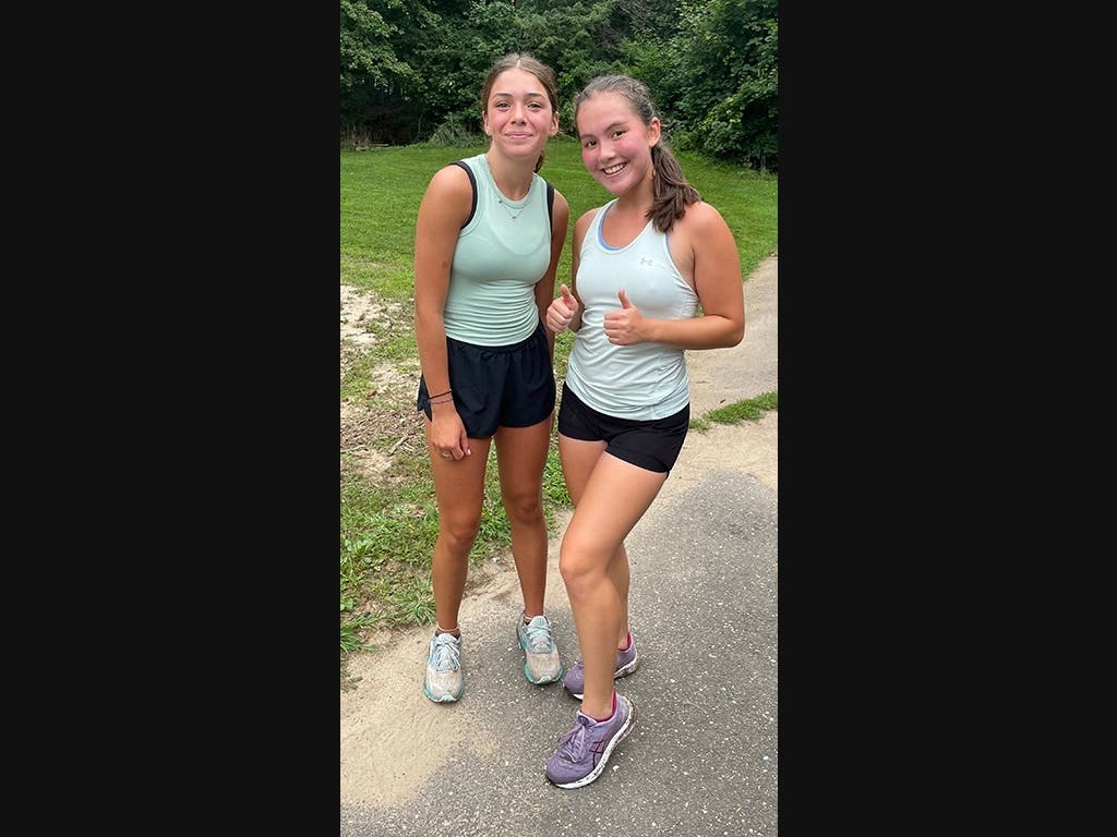 L-R: CHS Student CC Athletes Alexa Tirado & Tri-Captain & Senior Katie Hall At A Recent Cross Country Practice