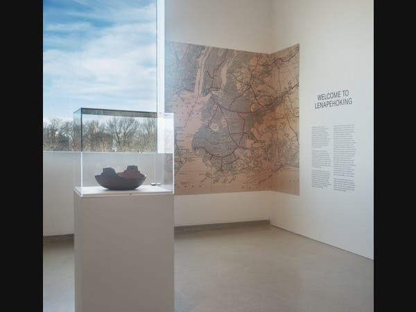 Installation view, American Art galleries, 2020 (visible: Delaware artist. Bowl, early 19th century. Brooklyn Museum