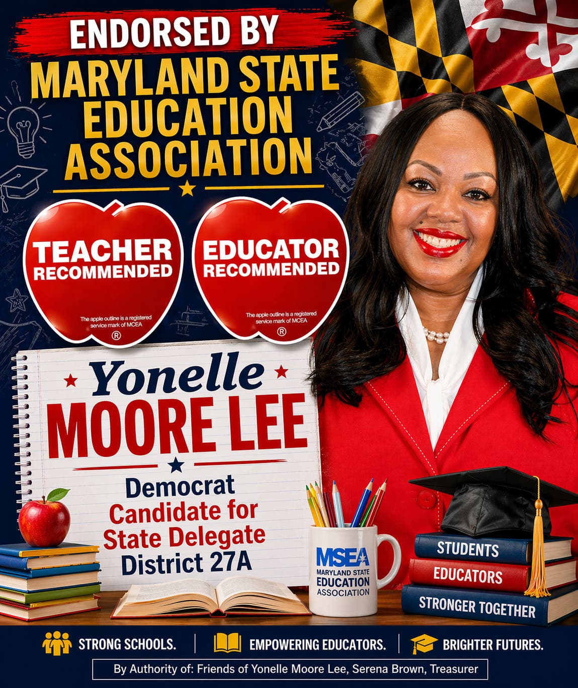 Yonelle Moore Lee is officially endorsed by the Maryland State Education