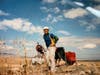 Burt Meyer is pictured on a coast-to-coast biking trip, east of Colorado Springs, CO, in the late 1980s.