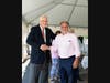 King-Bruwaert House Chairman of the Board John Grube greets Burr Ridge Mayor Gary Grasso at the groundbreaking ceremony.