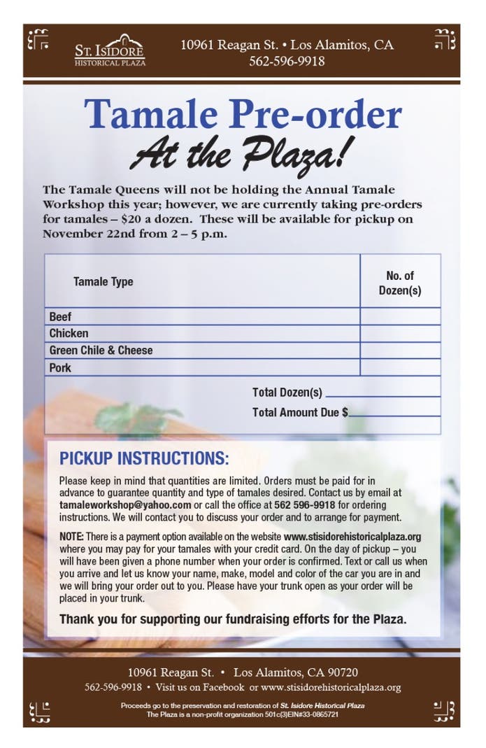 Nov 22 Tamale Sale Los Alamitos, CA Patch