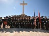 (Members of the AHAC of Massachusetts with members of the Honorable Artillery Company of London at War Memorial, Mount Srd. Dubrovnik).