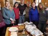 From left to right:  St. Elpitha Philoptochos (partial view of Patty Hann; Jodi of Adelaide’s place, Dorrie Papademetriou, Apostolos Marinakis, Ginny Kramvis, Faten Dib and Maria Marinakis (President St. Elpitha Philoptochos)