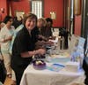 Lodge Vice President Laurie serves the cake
