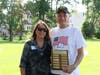 Pantry Manager Deb Jones with Co Volunteer of the Year Mike Baker 