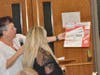 Toni auctions off a night of bowling donated by the Wakefield Bowladrome
