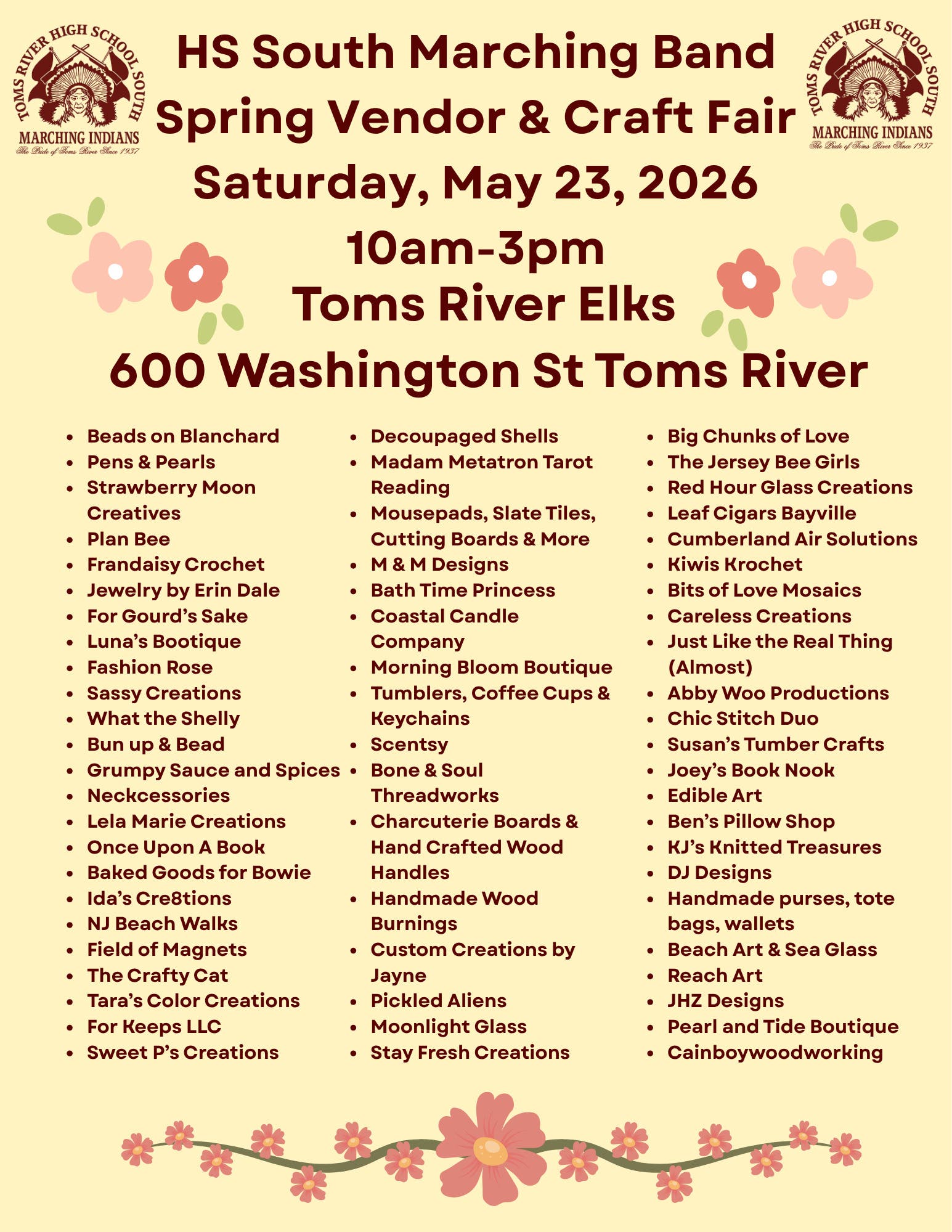 HS South Marching Band Spring Vendor & Craft Fair