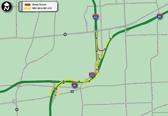 Detour Section Of Reagan Memorial Tollway I 88 Closes This Weekend Downers Grove IL Patch