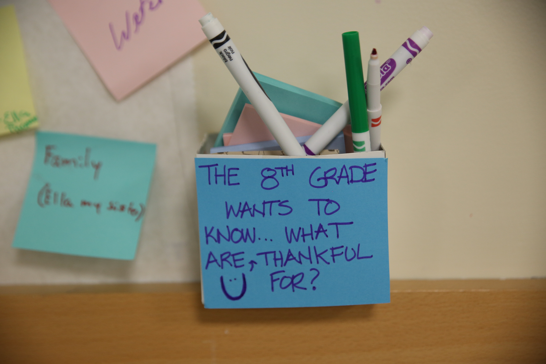 St. Luke's 8th grade gratitude question
